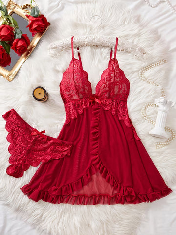 💋 Two-Piece Sexy Lace Mesh Set ❤️